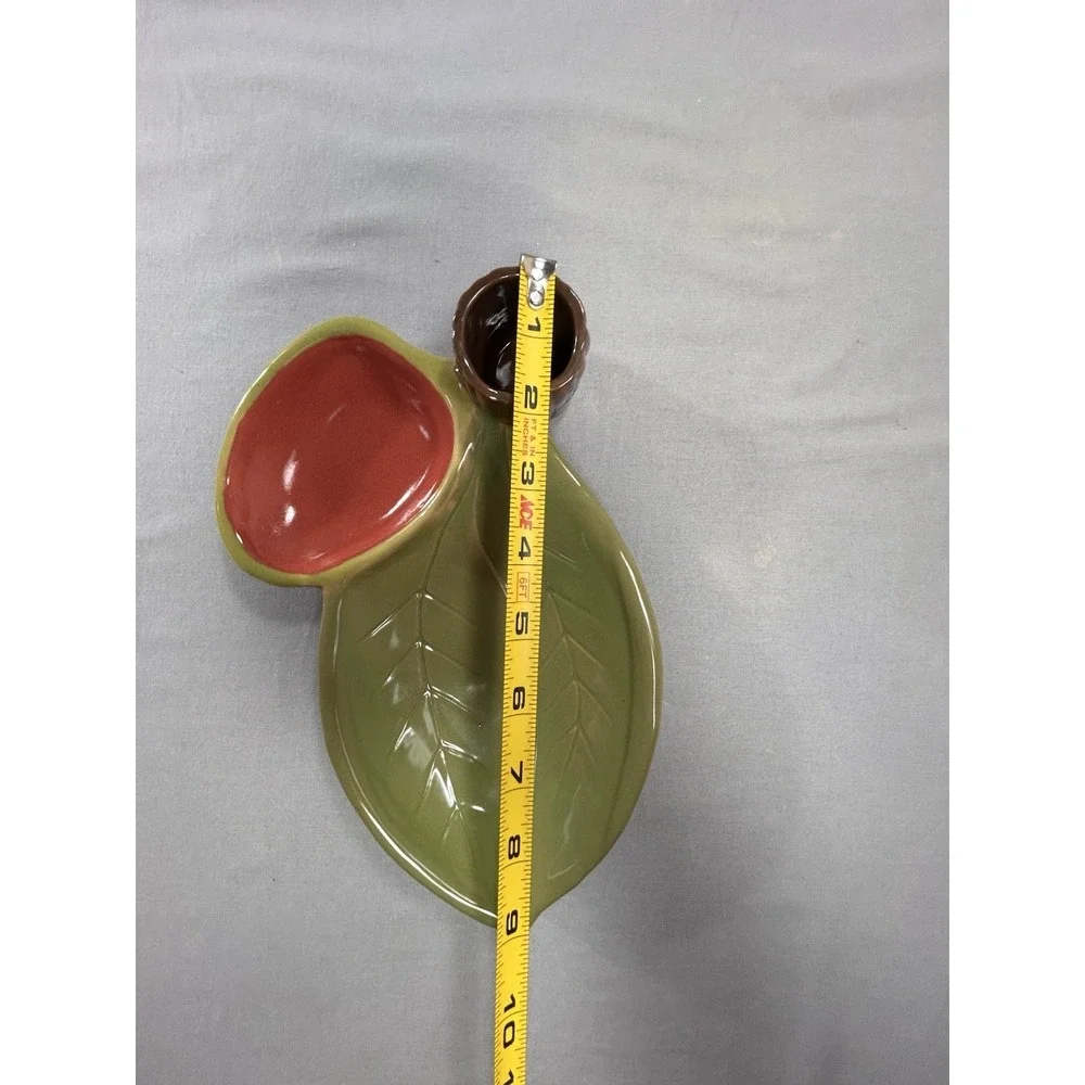 Uncommon Goods Ceramic Olive Serving Dish Leaf Pattern Kitchen Entertaining USA